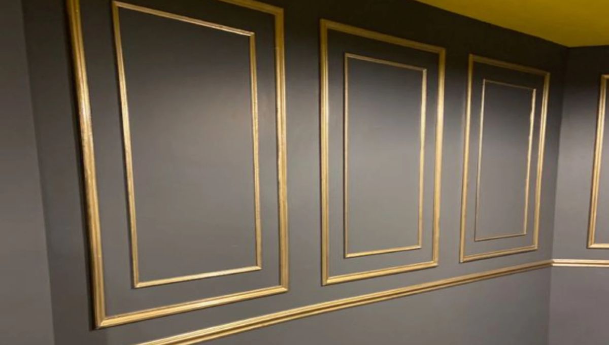 Wall Moulding with Golden Patti in Different Spaces